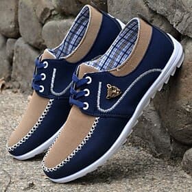 Men's Blue Casual Lace-Up Sneakers - Lightweight Mesh Shoes for Comfortable Everyday Wear