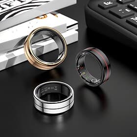 Smart Ring mit Touch-Steuerung für iPhone und Android – Fitness-Tracker, Schrittzähler, Sportmodus, wasserdicht, magnetisches Laden, App-Sync-Ring