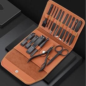 Kit per pedicure con tagliaunghie professionale 16 in 1, set per manicure, strumenti per la cura delle unghie in acciaio inossidabile, kit per la cura delle un