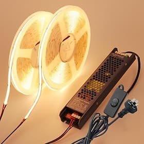 10m 2x10M Lichtsets 320 LEDs COB 8mm 1 Set Warmweiß Weiß Neutralweiß LED-Streifenlicht Selbstklebend 220-240 V