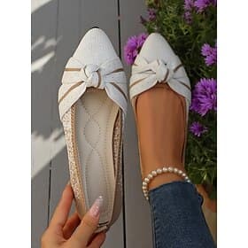 Damen-Slipper mit Flyknit-Knoten – Obermaterial aus weichem Strick mit modischen Streifen und strapazierfähiger Sohle, perfekt für bequeme und lässige Aktivitä