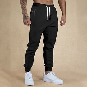 Herren Sporthose Jogginghose Hose Tasche Kordelzug Elastischer Bund Einfach Komfort Sport im Freien Täglich Mode Lässig Schwarz Armeegrün Mikroelastisch