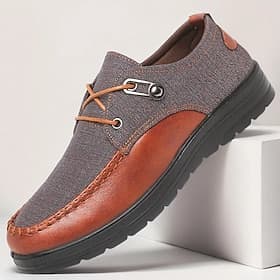 sneakers slip-on da uomo marroni e beige con design elastico: calzature leggere e flessibili per uscite casual, viaggi e uso quotidiano