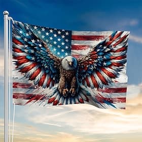 4. Juli Innen/Außen mit Ösen patriotische Flagge Unabhängigkeitstag Amerikanische Hausgarten Dekorationen Feiertagsbanner Schild