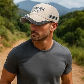 Herren Cap Basecap Kappe Schwarz Rote Polyester reflektierende Streifen Reise Strand Design Outdoor Urlaub Glatt Einstellbar Windundurchlässig