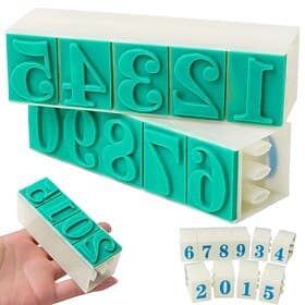 Rubber Head Number Stamp Set - Large Detachable 0-9 Digits Arabic Numerals Stamps Combination Number Stamp for DIY Craft Card Making