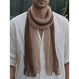 Men's lightweight crinkled chiffon scarf in tie-dye ombre, Perfect for bohemian travel, Everyday layering and spring/fall looks