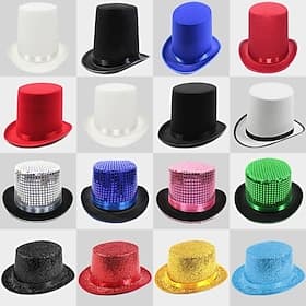 Top Hat Retro British Gentleman Jazz Hat Magician Hat Performance Sequin Hat Rain Silk