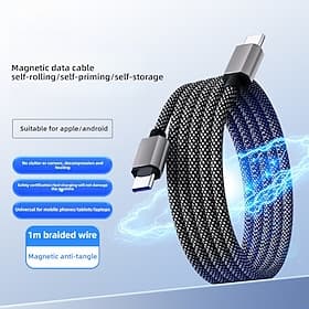 1 pacote Cabo USB C 66 W 3,3 pés USB A para USB C USB C para USB C USB C para Lightning 2.5 A Carga Rápida Durável Magnética Fácil de transportar Para iPhone A