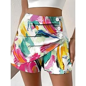 Femmes Chinos Shorts Élégant Vacances ancien Court Taille haute Graphique Formes Géométriques Abstrait Superposé Séchage Rapide Confortable Respirant Non Elast