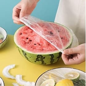 100 pezzi di coperchi elastici riutilizzabili per alimenti, coperchi trasparenti ed estensibili per ciotole e piatti in plastica, chiusure ermetiche, inodori,