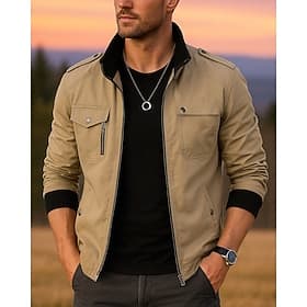 Homme Veste de randonnée Extérieur Coupe-vent Respirant Tenues de randonnée Vêtements de randonnée Printemps Automne Veste Coton Chasse Escalade Camping / Rand