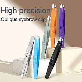 1pc Precision Tweezers for Eyebrows and Facial Hair, Durable Stainless Steel Hair Removal Tweezers for Plucking Beard and Brows, Essential Beauty Tool for Dail