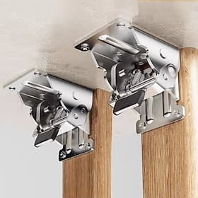 2 Pcs Heavy Duty Folding Table Leg Brackets with Self Locking Hinges 90 Degree Foldable Furniture Leg Support Hardware for Coffee Table Desk Legs and DIY Proje