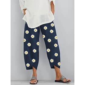 Damen Stoffhosen Hosen Hose Urlaub Vintage Ethno-Stil Knöchellang Hohe Taille Grafik Abstrakt Geometrisch Elastischer Bund Bequem Atmungsaktivität Weich Unelas