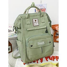 Sac à dos de style japonais pour adolescentes, sac d'école léger en nylon multipoches de grande capacité pour l'université, les voyages et les trajets quotidie