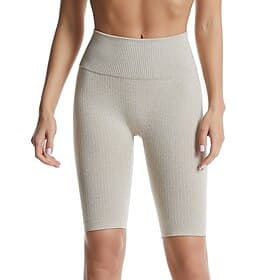 Women's Shorts Leggings Streetwear Casual Knee Length High Waist Plain Elastic Waist Breathability Stretchy Vacation Street Daily Wear Tan Black Light Pink Pin