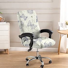 Office Chair Cover and Stool Chair Cover, Geometric Printed Polyester Slipcovers, Stretch Furniture Protector for Home and Office