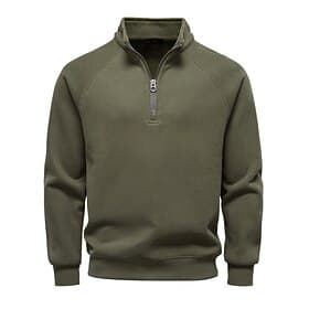 Herren Sweatshirt Kord Fleece-Sweatshirt Pullover Kapuzensweatshirt Pullover Aprikose Schwarz Armeegrün Marineblau Grau Stehkragen Einfach Strukturiert Sport