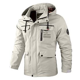 Per uomo Cappotto invernale Giacca invernale Giacca sportiva Impermeabile Esterno Campeggio e hiking Impermeabile Antivento Cerniera Tasche Autunno Inverno Tin