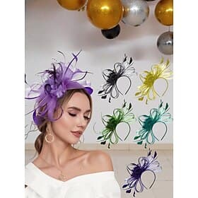 Women's Elegant Feather Fascinators - Stylish Headpieces for Gatsby - themed Parties and Special Occasions