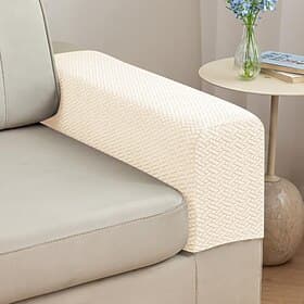 Couch Arm Covers Arm Chair Covers Set of 2 - Stretch Sofa Armrest Protectors with Non-Slip Grip, Machine Washable Polyester Fabric for Recliner/Loveseat/Secti