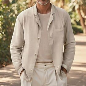 Men's Linen Blazer Blazer Business Cocktail Party Wedding Party Fashion Casual Spring Fall Cotton And Linen Plain Pocket Buttons Comfortable Single Breasted Bl