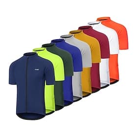 Men's Male Cycling Jersey Pure Color Short Sleeves Bike Jersey Activewear Top with 3 Rear Pockets Mountain Bike MTB Road Bike Cycling Washable Outdoor Casual /