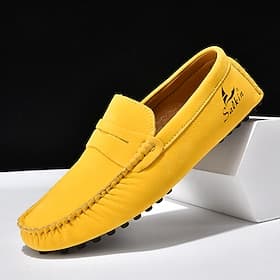Men's Yellow Loafers Lightweight Slip-On Driving Moccasins Casual Fashion Shoes for Summer Travel, Beach Outings, Parties and Everyday Style