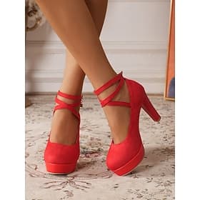 Damen-Plateau-Pumps aus schwarzem Wildleder im 50er-Jahre-Stil mit Knöchelriemen und Kristallanhänger – stylische High Heels für Abendpartys und formelle Anläs