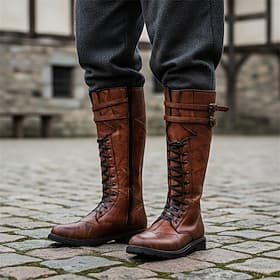 Retro Vintage Mittelalterlich Renaissance Schuhe Pirat Ritter Wikinger Kreuzritter Kostüm Herren Keltisch Seeräuber Halloween Karneval Maskerade Veranstaltung