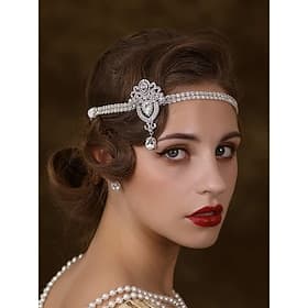 Serre-tête à strass pour femme des années 1920 - Accessoire de coiffure Gatsby vintage en perles de cristal pour soirée rétro, mariage ou événements costumés