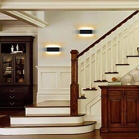 6W 12W 20W Up and Down Lighting Modern Waterproof IP65 Aluminum Wall Lamp LED Indoor and Outdoor Bedroom Living Room Bathroom Lounge Porch Corridor Staircase A