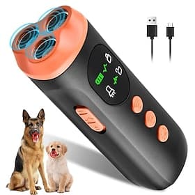 Dispositivo antiabbaio 4 in 1 per cani con pannello di visualizzazione, dispositivo antiabbaio ricaricabile di tipo C da 2500 mAh, dispositivo di addestramento