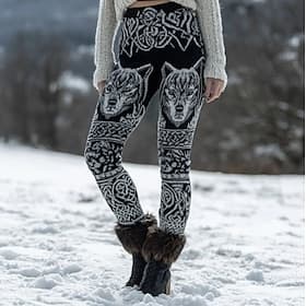 Women's Viking Boho Leggings Vintage Ethnic Style Full Length High Waist Graphic Animal Abstract 3D Print Quick Dry Breathability Soft Stretchy Formal Outdoor
