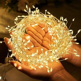 Lumières en Guirlande Télécommandées 3m 100LEDs 6m 200LEDs Lumières de Feux d'Artifice 8 Modes Éclairage Nouvel An Mariage Vacances Jardin Décoration d'Arbre I