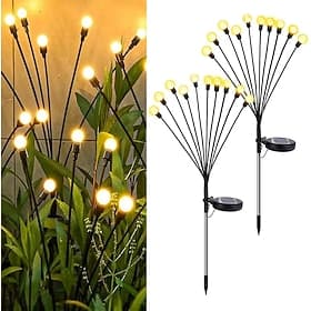 2 Pacchi Luci Solari Esterne 10 teste Luci Decorative Impermeabili per Giro di Luci a Fuoco nel Giardino Cortile Passo Atmosfera di Festa Matrimonio