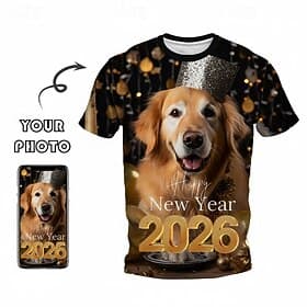 Personalisiertes T-Shirt mit Neujahrsgeschenken, Unisex, individuelles T-Shirt für die Familie. Entwerfen Sie Ihre eigenen individuellen T-Shirts. Personalisie
