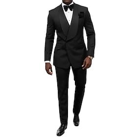 Men's Tuxedos Party Suits Beach Wedding Spring Wedding Black Spring Summer Suit Formal Solid Colored Standard Fit 2 Piece Single Breasted Two-buttons