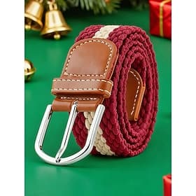 Ceinture extensible ajustable pour homme, idéale pour Noël – en polyester, disponible en plusieurs couleurs, parfaite pour les tenues de fêtes et les tenues dé