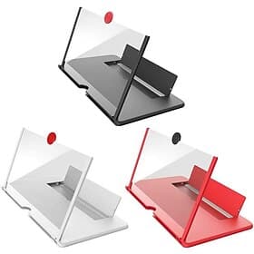 Loupe d'écran incurvée 3D HD 10/12 pouces pour téléphone avec support pliable - Objectif multifonction portable pour films et jeux appels vidéo, compatibles av