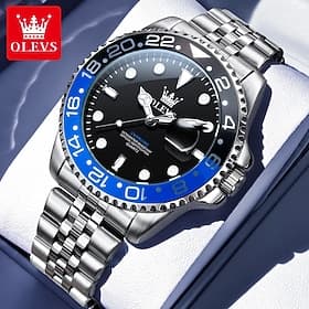 OLEVS 5657 Luxus-Quarz-Uhren Geschenk für Männer Top-Marke original Edelstahl-Kalender wasserdichte lumineszierende Herren-Schmuck-Uhr