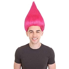 Perruque de carnaval 2026 Rose Rouge Bleu Lisse Court Perruque synthétique de festival Mardi Gras Parade Coiffure de costume de cosplay pour Femmes