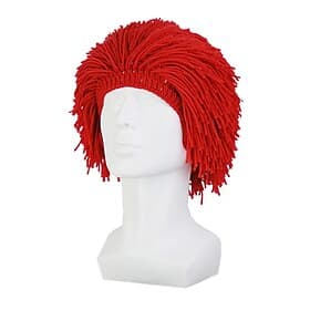 Perruque de carnaval 2026 Rouge Noir Blanc Lisse Court Perruque synthétique de festival Mardi Gras Parade Coiffure de costume de cosplay pour Hommes