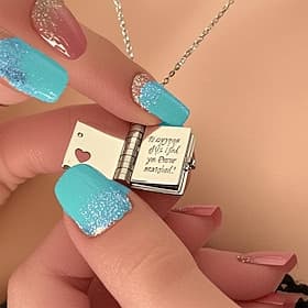 Best Mom Ever Book Necklace,Personalized Book Pendant Engraved Hidden Message Necklace for Women Men Best Friend Lover Anniversary Bridesmaid Gift