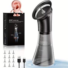 Sistema profissional elétrico de remoção de cera de ouvido; kit de limpeza auricular hidráulica de três velocidades com carregamento USB, sensor de temperatura