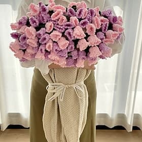 Couverture à motif dégradé de muguet violet pour la fête des mères, jeté de lit fait main avec fleurs artificielles, couverture tissée artificielle, cadeau idé