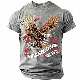 4. Juli 2026 250. Gedenktag Herren 3D Druck US Flagge Rundhals Kurzarm T-Shirt täglich Straße