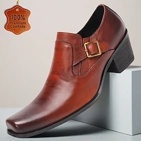 Men's Black Leather Slip-On Shoes with Decorative Chain, Luxury Formal Footwear for Weddings, Ideal for Groom and Groomsmen, Comfortable and Stylish for Formal