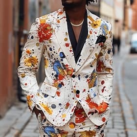 Homme Bloc de Couleur Veste blazer Manteau Mode Confortable Respirant Occasionnel Quotidien Vêtements de rue Décontracté Avec Poches Impression 3D Boutons Tout